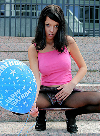 Nylon and panties, how`s that for a birthday treat?